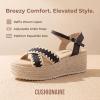 image:imageCUSHIONAIRE Ola Raffia Espadrille Platform Sandals for Women Casual Open Toe Adjustable Ankle Strap Womens SandalsBlack