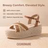 image:imageCUSHIONAIRE Ola Raffia Espadrille Platform Sandals for Women Casual Open Toe Adjustable Ankle Strap Womens SandalsBrown