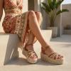 image:imageCUSHIONAIRE Ola Raffia Espadrille Platform Sandals for Women Casual Open Toe Adjustable Ankle Strap Womens SandalsBrown