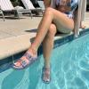image:imageCUSHIONAIRE Pool Slides for Women Waterproof Double Buckle Adjustable SlipOn Womens Sandals for Beach Shower Casual WearBlue
