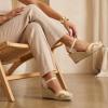 image:imageCUSHIONAIRE Samba Raffia Espadrilles for Women Closed Toe Wedges with Adjustable Ankle Strap and Comfort FootbedBeige