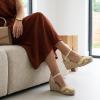 image:imageCUSHIONAIRE Samba Raffia Espadrilles for Women Closed Toe Wedges with Adjustable Ankle Strap and Comfort FootbedBeige