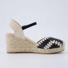 image:imageCUSHIONAIRE Samba Raffia Espadrilles for Women Closed Toe Wedges with Adjustable Ankle Strap and Comfort FootbedBlack