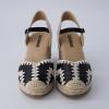 image:imageCUSHIONAIRE Samba Raffia Espadrilles for Women Closed Toe Wedges with Adjustable Ankle Strap and Comfort FootbedBlack