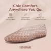 image:imageCUSHIONAIRE Siesta Modern Lattice Ballet Flats for Women Comfortable Slip On Pointed Toe Womens Jelly ShoesMocha