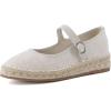 image:imageCUSHIONAIRE Tapas Canvas Mary Jane Flat Espadrilles for Women Cushioned Comfort Closed Toe with Adjustable StrapBeige