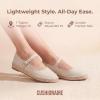 image:imageCUSHIONAIRE Tapas Canvas Mary Jane Flat Espadrilles for Women Cushioned Comfort Closed Toe with Adjustable StrapBeige