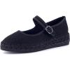 image:imageCUSHIONAIRE Tapas Canvas Mary Jane Flat Espadrilles for Women Cushioned Comfort Closed Toe with Adjustable StrapBlack