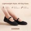 image:imageCUSHIONAIRE Tapas Canvas Mary Jane Flat Espadrilles for Women Cushioned Comfort Closed Toe with Adjustable StrapBlack