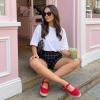 image:imageCUSHIONAIRE Tapas Canvas Mary Jane Flat Espadrilles for Women Cushioned Comfort Closed Toe with Adjustable StrapRed