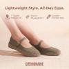 image:imageCUSHIONAIRE Tapas Canvas Mary Jane Flat Espadrilles for Women Cushioned Comfort Closed Toe with Adjustable StrapTaupe