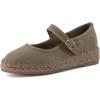 image:imageCUSHIONAIRE Tapas Canvas Mary Jane Flat Espadrilles for Women Cushioned Comfort Closed Toe with Adjustable StrapTaupe