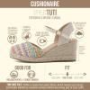 image:imageCUSHIONAIRE Tuti Platform Espadrilles for Women Multicolor Woven Closed Toe Wedge Sandals with Adjustable Ankle Strap and Cushioned FootbedNatural Raffia
