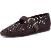image:imageCUSHIONAIRE Wit Hand Woven Womens Flats Comfortable Mary Jane Ballet Flat with Adjustable Buckle Braided Strap and Cushioned Memory FoamBrown