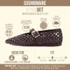 image:imageCUSHIONAIRE Wit Hand Woven Womens Flats Comfortable Mary Jane Ballet Flat with Adjustable Buckle Braided Strap and Cushioned Memory FoamBrown