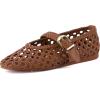 image:imageCUSHIONAIRE Wit Hand Woven Womens Flats Comfortable Mary Jane Ballet Flat with Adjustable Buckle Braided Strap and Cushioned Memory FoamCognac
