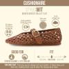 image:imageCUSHIONAIRE Wit Hand Woven Womens Flats Comfortable Mary Jane Ballet Flat with Adjustable Buckle Braided Strap and Cushioned Memory FoamCognac