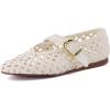 image:imageCUSHIONAIRE Wit Hand Woven Womens Flats Comfortable Mary Jane Ballet Flat with Adjustable Buckle Braided Strap and Cushioned Memory FoamCream