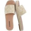image:imageCUSHIONAIRE Bolero Sandals for Women Woven Raffia Slide with Jute Sole Floral Straw Detail and Memory FoamNatural