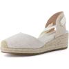 image:imageCUSHIONAIRE Bonita Platform Espadrille Wedge Sandals for Women Closed Toe Lace Up Ankle Wrap Dressy Everyday Womens HeelsBeige