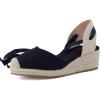 image:imageCUSHIONAIRE Bonita Platform Espadrille Wedge Sandals for Women Closed Toe Lace Up Ankle Wrap Dressy Everyday Womens HeelsBlack