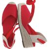 image:imageCUSHIONAIRE Bonita Platform Espadrille Wedge Sandals for Women Closed Toe Lace Up Ankle Wrap Dressy Everyday Womens HeelsRed