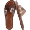 image:imageCUSHIONAIRE Caper Jelly Sandals for Women Comfortable Womens Slides with Cushioned Footbed and Wide Widths AvailableWhiskey