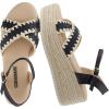 image:imageCUSHIONAIRE Ola Raffia Espadrille Platform Sandals for Women Casual Open Toe Adjustable Ankle Strap Womens SandalsBlack