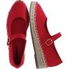 image:imageCUSHIONAIRE Tapas Canvas Mary Jane Flat Espadrilles for Women Cushioned Comfort Closed Toe with Adjustable StrapRed