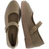 image:imageCUSHIONAIRE Tapas Canvas Mary Jane Flat Espadrilles for Women Cushioned Comfort Closed Toe with Adjustable StrapTaupe