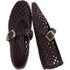 image:imageCUSHIONAIRE Wit Hand Woven Womens Flats Comfortable Mary Jane Ballet Flat with Adjustable Buckle Braided Strap and Cushioned Memory FoamBrown