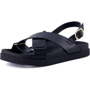 image:imageCUSHIONAIRE Eden Footbed Sandals for Women Comfortable Arch Support Womens Sandals with Platform Slingback Strap and Memory FoamBlack