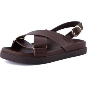 image:imageCUSHIONAIRE Eden Footbed Sandals for Women Comfortable Arch Support Womens Sandals with Platform Slingback Strap and Memory FoamChocolate