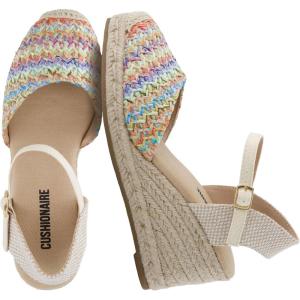 image:imageCUSHIONAIRE Tuti Platform Espadrilles for Women Multicolor Woven Closed Toe Wedge Sandals with Adjustable Ankle Strap and Cushioned FootbedNatural Raffia