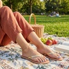 image:imageCUSHIONAIRE Cora Flip Flops for Women  Vacation Beach Essentials  Casual Women Footwear Sandals with Wide Widths AvailableGold