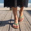 image:imageCUSHIONAIRE Cora Flip Flops for Women  Vacation Beach Essentials  Casual Women Footwear Sandals with Wide Widths AvailableGreen Croco