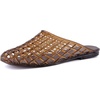 image:imageCUSHIONAIRE Lab Jelly Flats for Women Closed Toe Slip On Lightweight Womens Mules with Woven Design and Cushioned ComfortChocolate