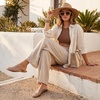 image:imageCUSHIONAIRE Lab Jelly Flats for Women Closed Toe Slip On Lightweight Womens Mules with Woven Design and Cushioned ComfortMocha