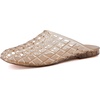 image:imageCUSHIONAIRE Lab Jelly Flats for Women Closed Toe Slip On Lightweight Womens Mules with Woven Design and Cushioned ComfortMocha