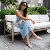 image:imageCUSHIONAIRE Siesta Modern Lattice Ballet Flats for Women Comfortable Slip On Pointed Toe Womens Jelly ShoesClear