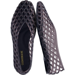 image:imageCUSHIONAIRE Siesta Modern Lattice Ballet Flats for Women Comfortable Slip On Pointed Toe Womens Jelly ShoesSmoke