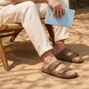 image:imageCUSHIONAIRE Mens Lynx Cork footbed Sandal with ComfortBrown Nubuck