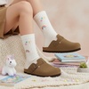 image:imageCUSHIONAIRE Kids Hana Cork footbed clog with Genuine Leather upper Faux Fur lining and ComfortBrown