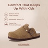 image:imageCUSHIONAIRE Kids Hana Cork footbed clog with Genuine Leather upper Faux Fur lining and ComfortBrown