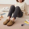 image:imageCUSHIONAIRE Kids Hana Cork footbed clog with Genuine Leather upper Faux Fur lining and ComfortBrown