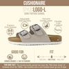 image:imageCUSHIONAIRE Logo 100 Genuine Leather Suede Slides for Women Cushioned Cork Footbed Womens Sandals with Adjustable Buckles and Memory FoamStone