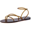 image:imageCUSHIONAIRE Vita Jelly Sandals for Women Casual Lightweight Womens Strappy Sandals with Adjustable Buckle Strap and Gold Hardware AccentChocolate