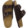 image:imageCUSHIONAIRE Logo 100 Genuine Leather Suede Slides for Women Cushioned Cork Footbed Womens Sandals with Adjustable Buckles and Memory FoamChocolate