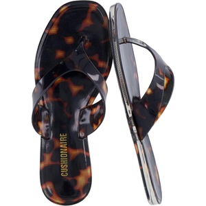 image:imageCUSHIONAIRE Tropic Thong Jelly Flip Flops for Women with Square Toe and Wide Strap Design Comfortable Lightweight Womens SandalsTortoise