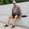 image:imageCUSHIONAIRE Alpha 100 Genuine Leather Mens Sandals Casual Slip On Flat Men Slides with Adjustable BucklesBlack
